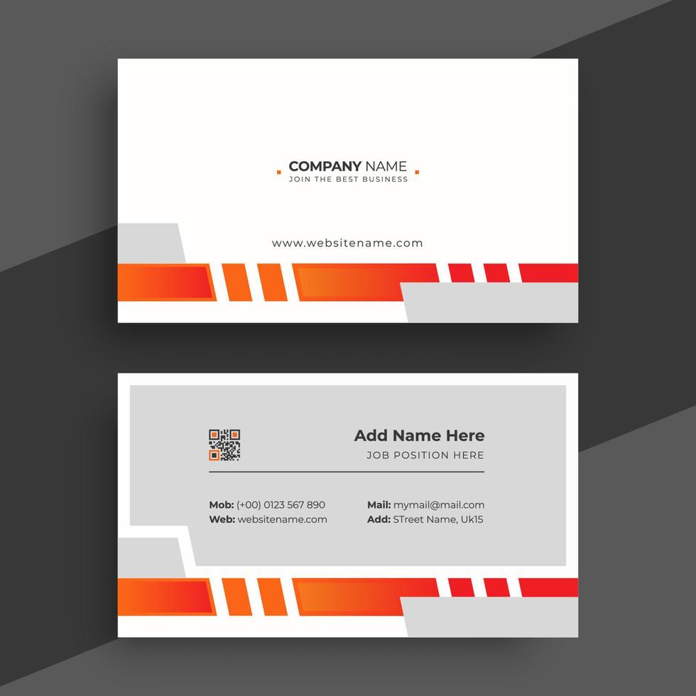 Modern business card with orange style vector