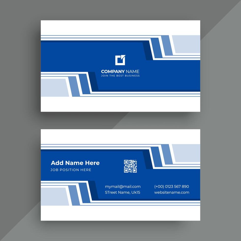 Blue business card with modern design vector