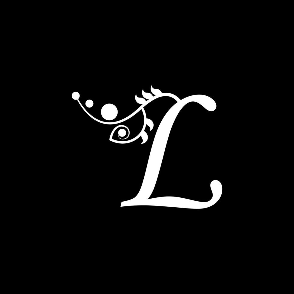 Vector initial letter L florish typography logo design