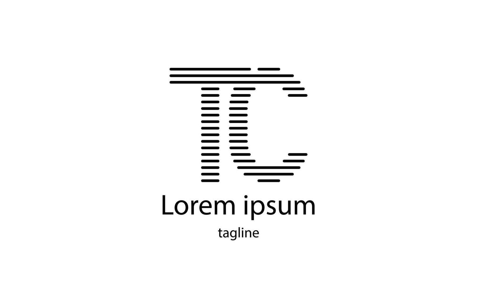 Vector initial letter TC simple typhography logo design