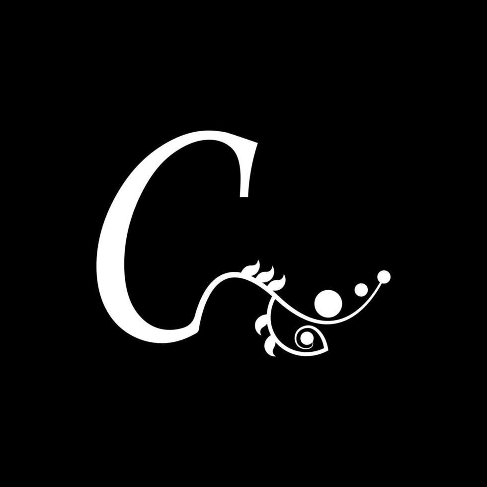 Vector initial letter C florish typography logo design