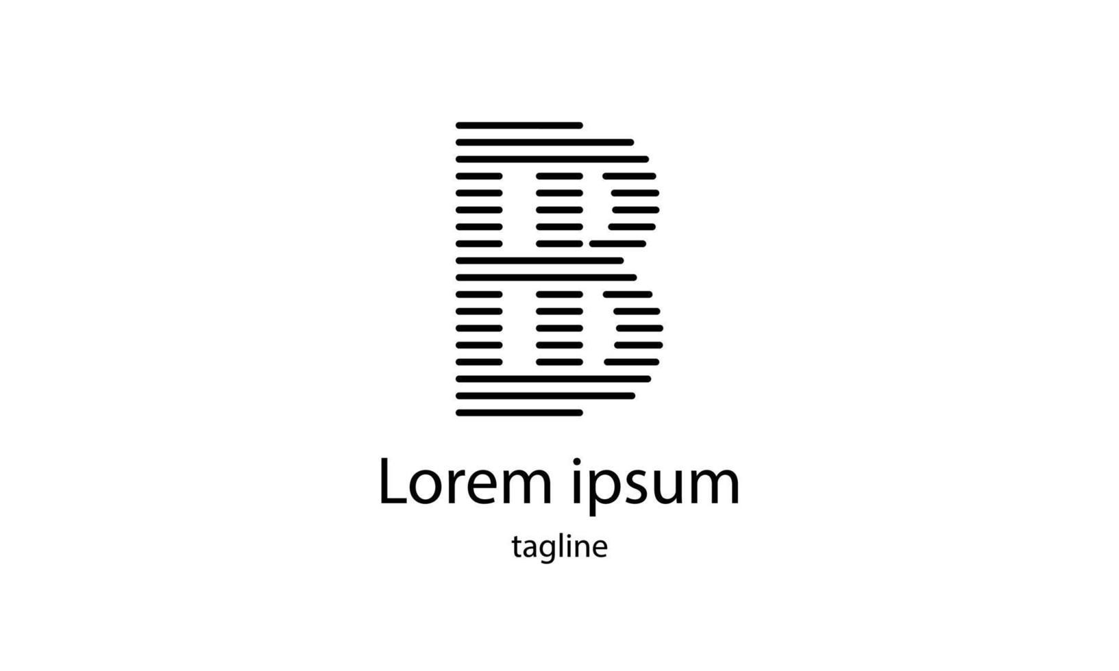 Vector initial letter BI simple typography logo design