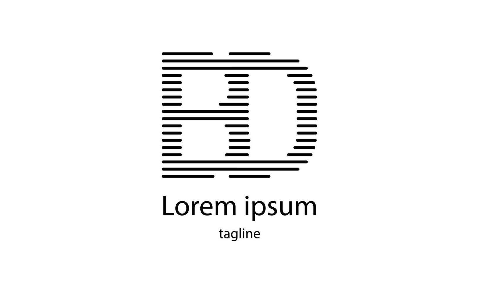 Vector initial letter BD simple typography logo design