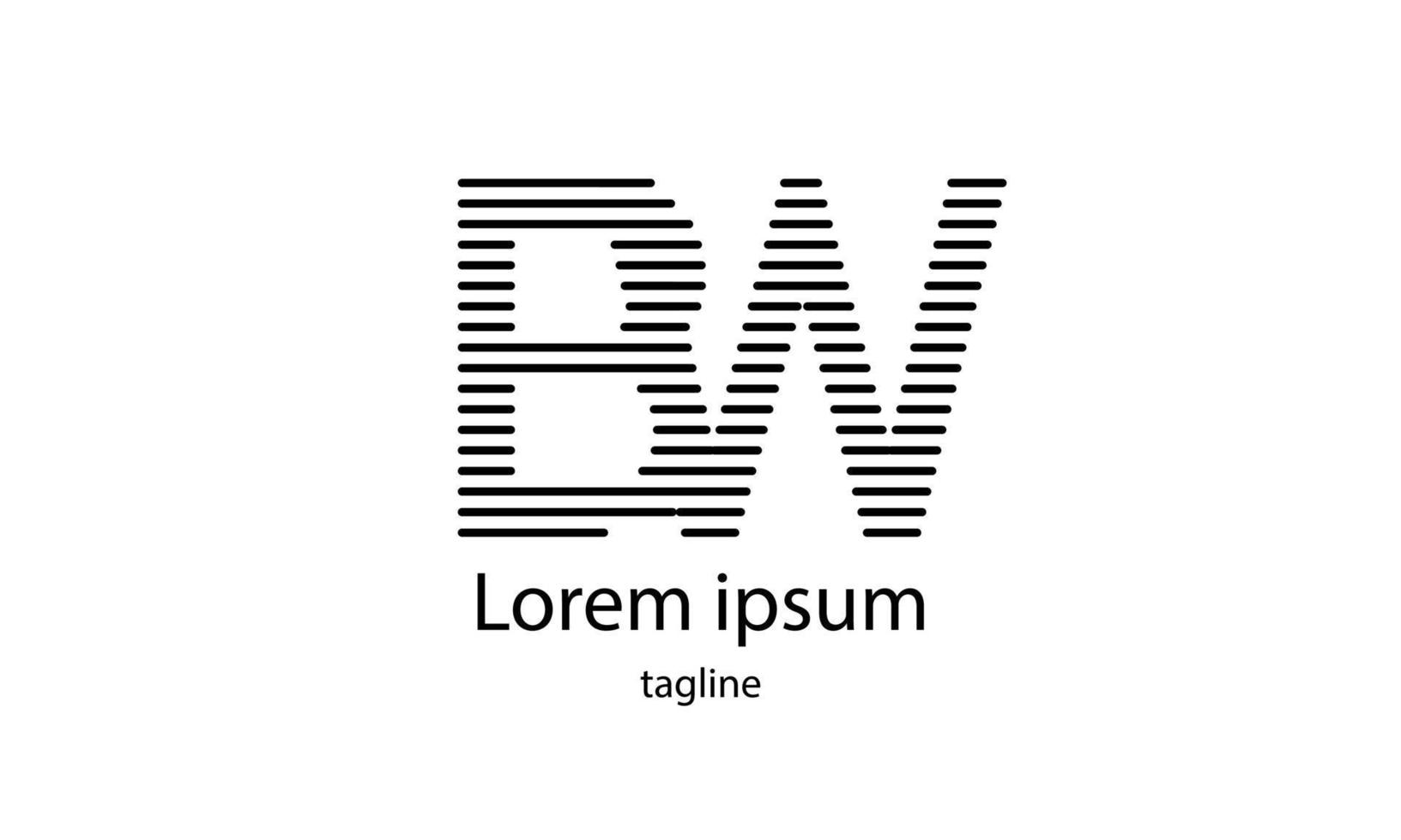 Vector initial letter BW simple typography logo design