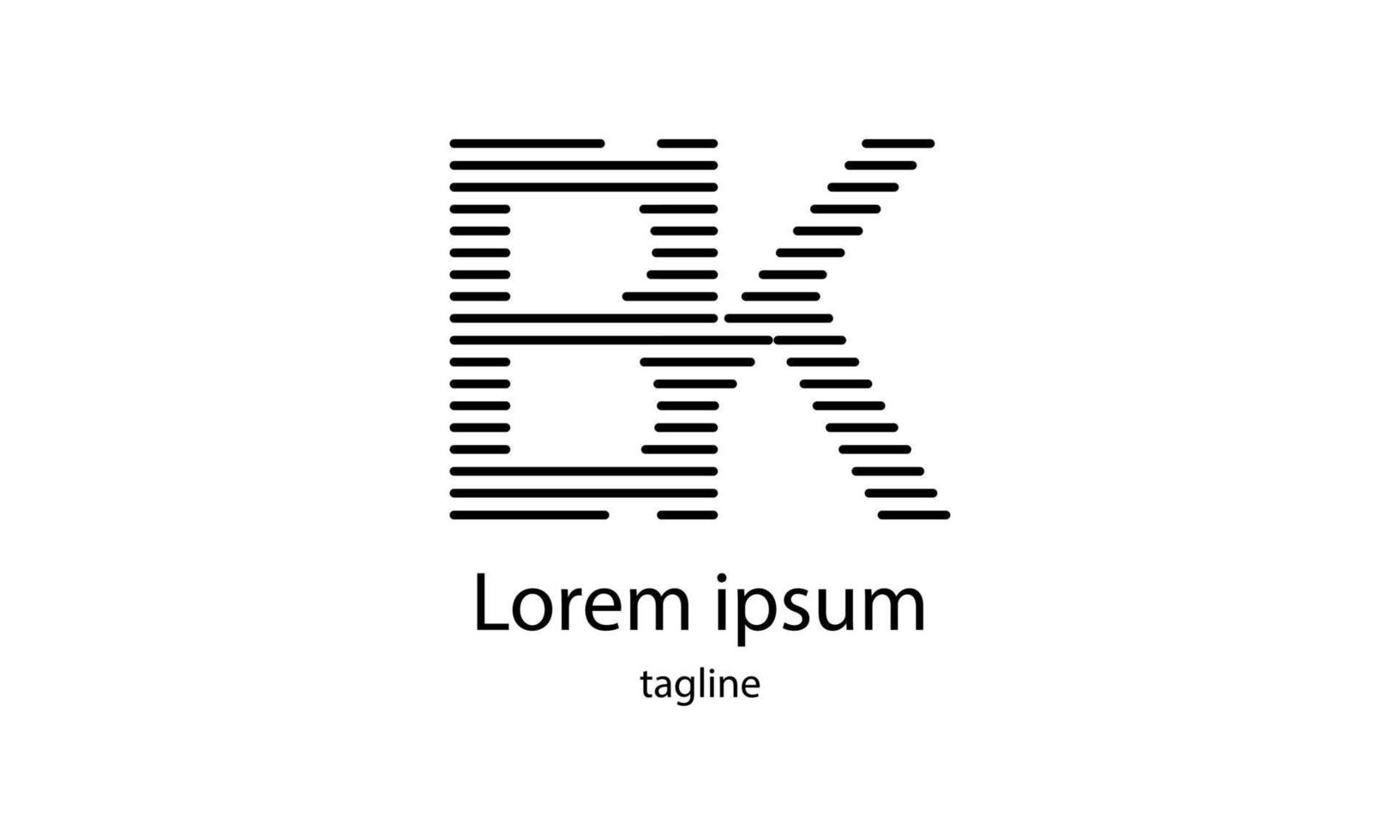 Vector initial letter BK simple typography logo design