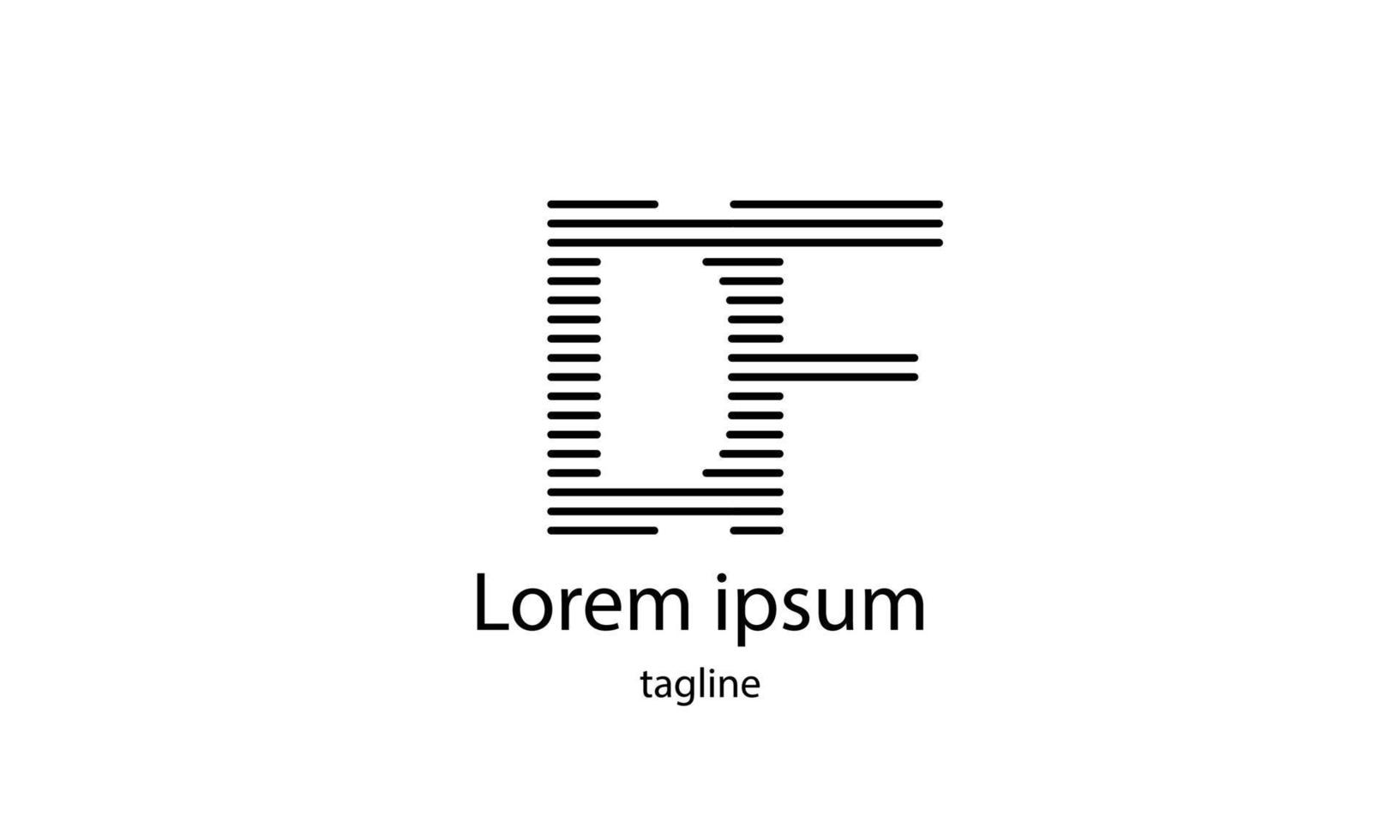 Vector letter initial DF simple typhography logo design