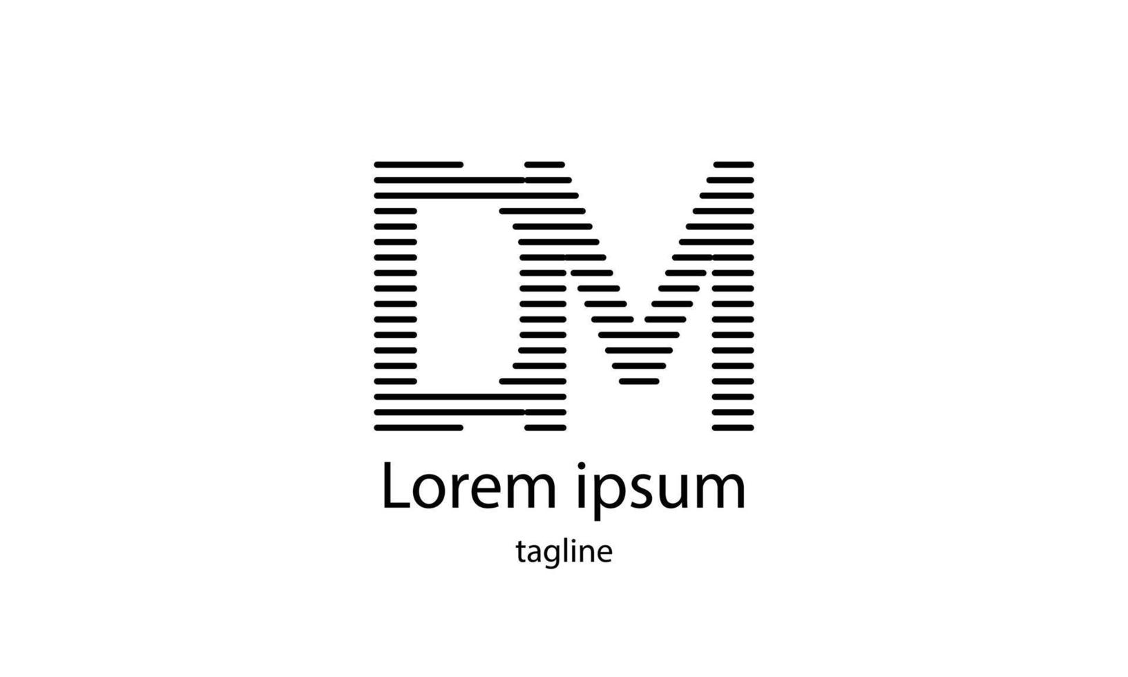 vector inicial letra dm diseño de logotipo de tifografía simple