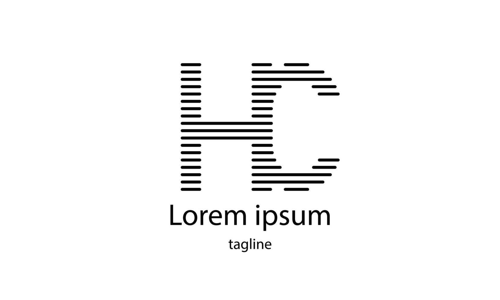 Vector initial letter HC simple typhography logo design