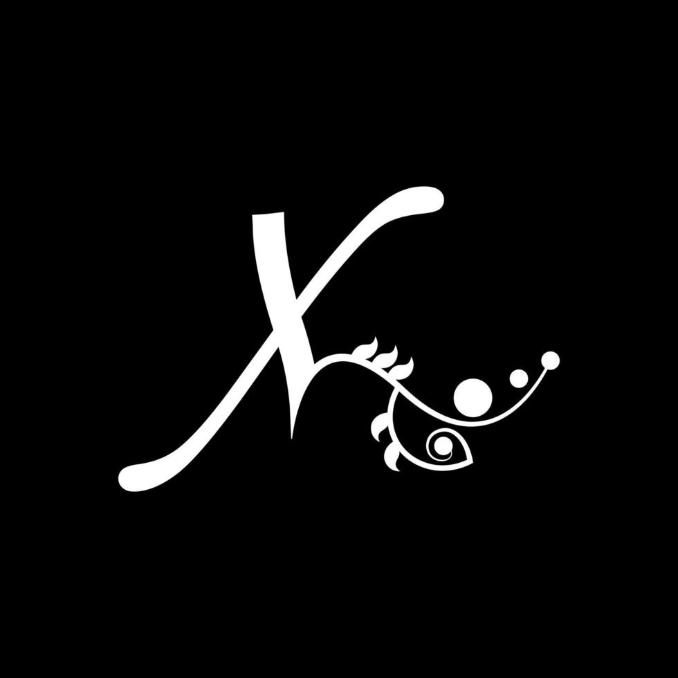 Vector initial letter X florish typography logo design