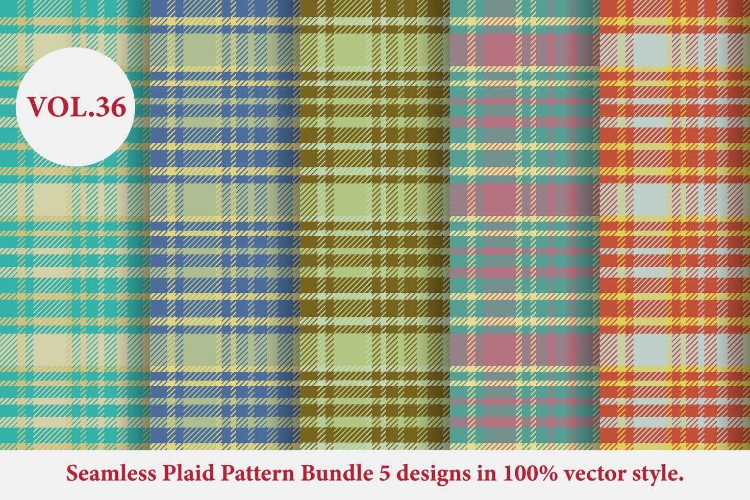 Plaid Pattern Bundle 5 designs Buffalo Vector, Tartan Fabric background wallpaper, Monochrome patterns collection vector