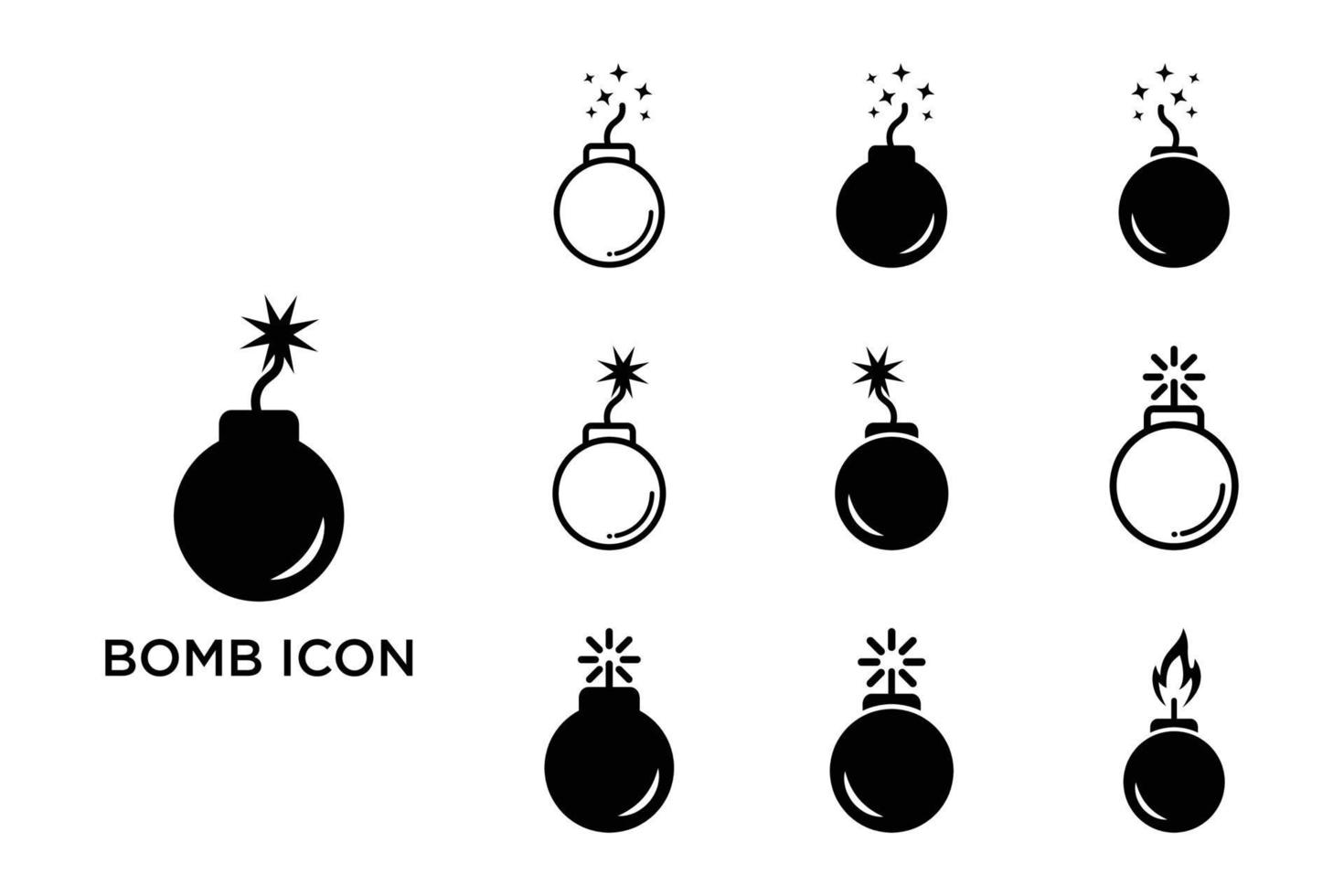 Conjunto de iconos de bomba plantilla de diseño vectorial en fondo blanco. vector