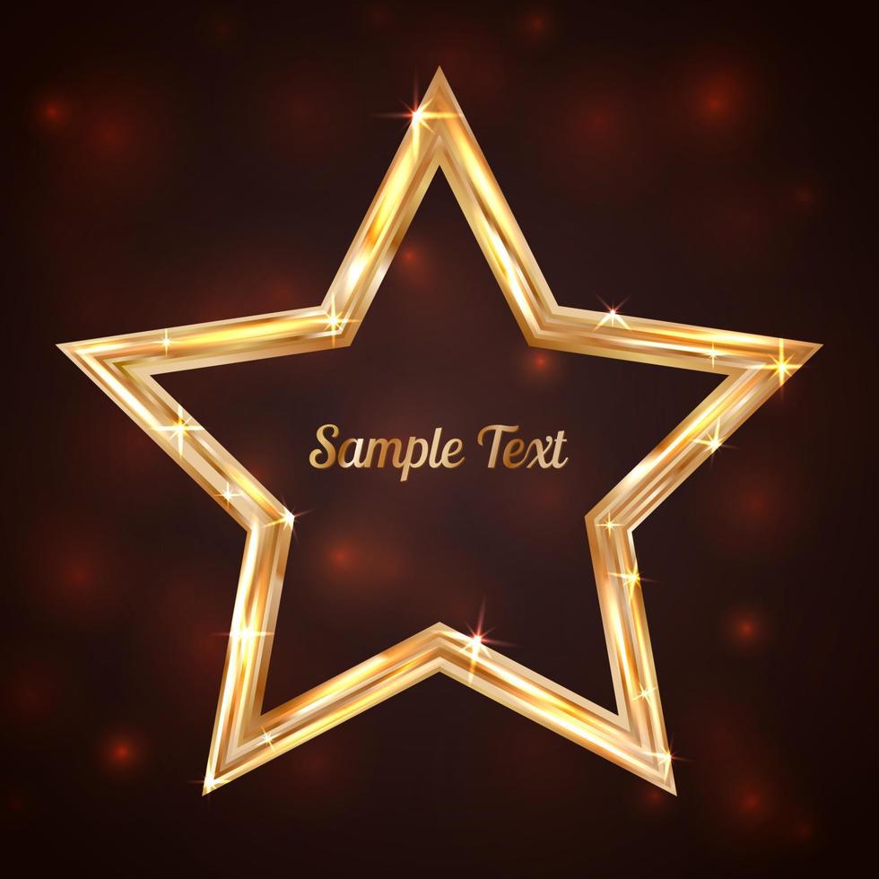 Bright golden star on a dark background. Luxury gold vector illustration. Design template for your websites, banners, etc.