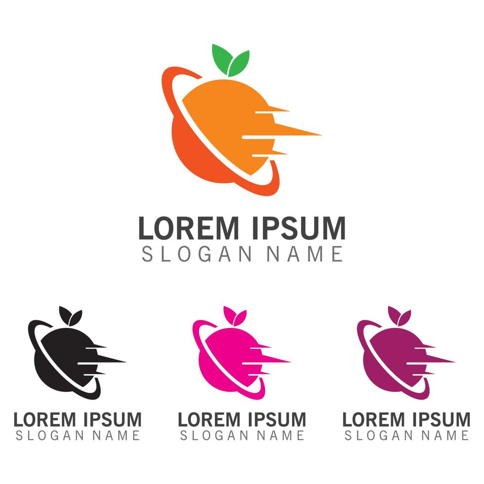 vector de concepto de diseño de logotipo de fruta naranja, plantilla de logotipo naranja