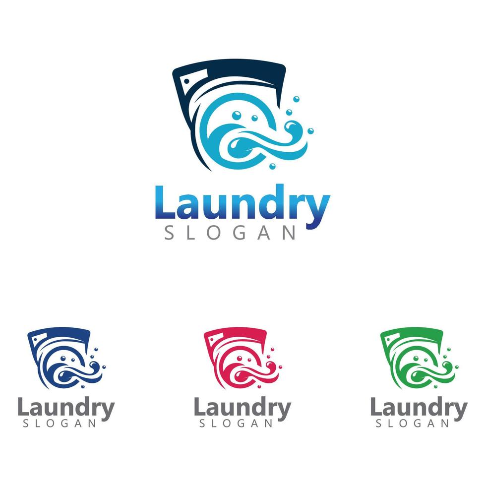 Laundry machine logo for business illustration template design vector