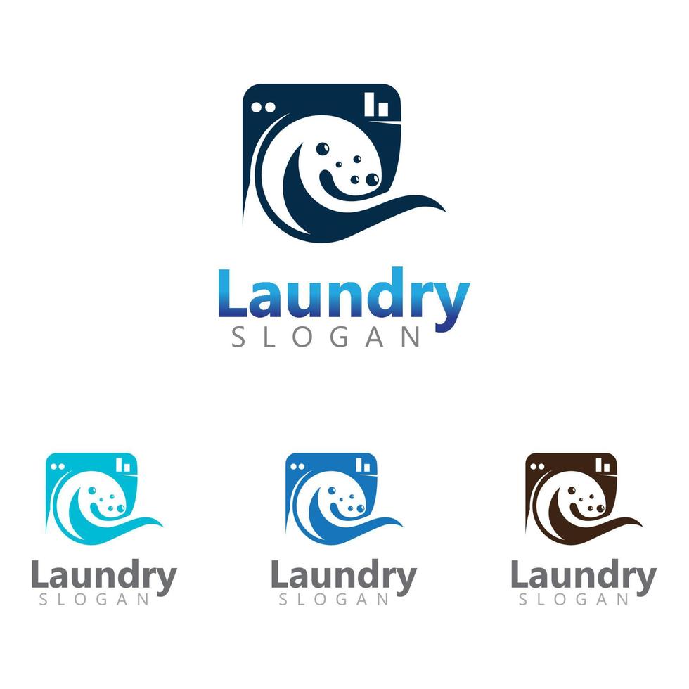 Laundry machine logo for business illustration template design vector