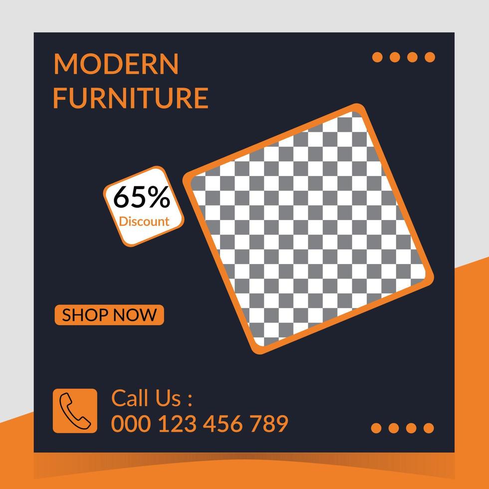 Furniture sale social media post vector