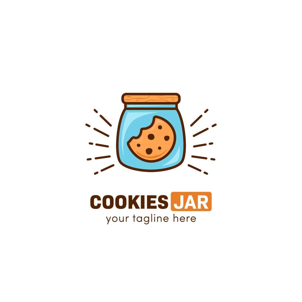 Cookies jar cookie logo inside glass jar icon symbol vector template