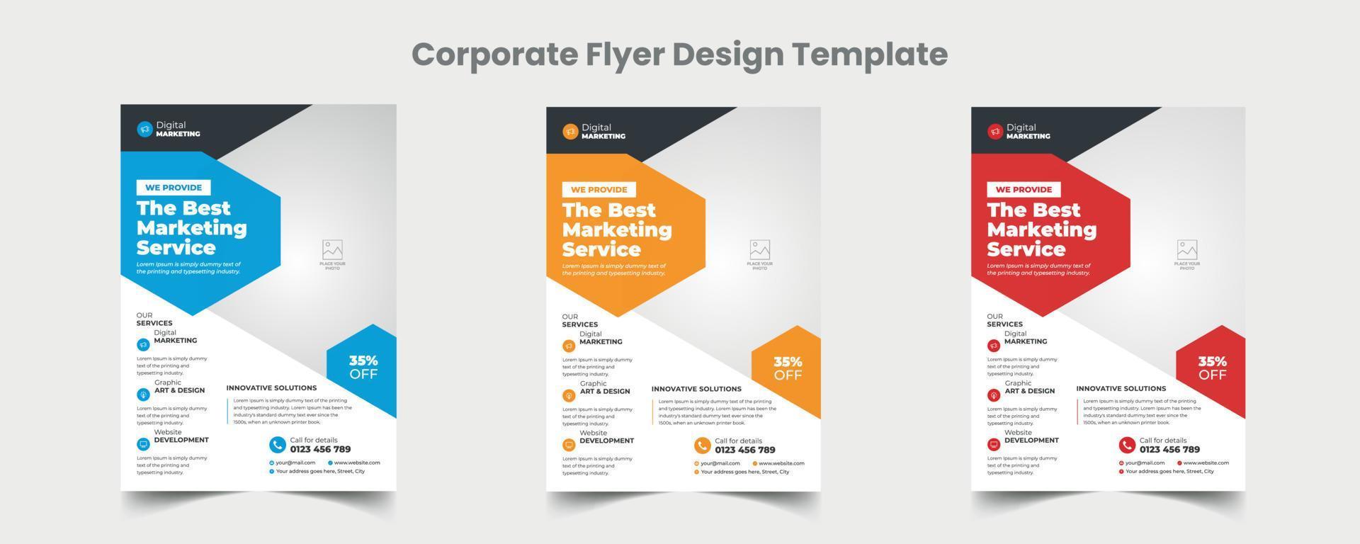 Corporate Flyer Design Template vector