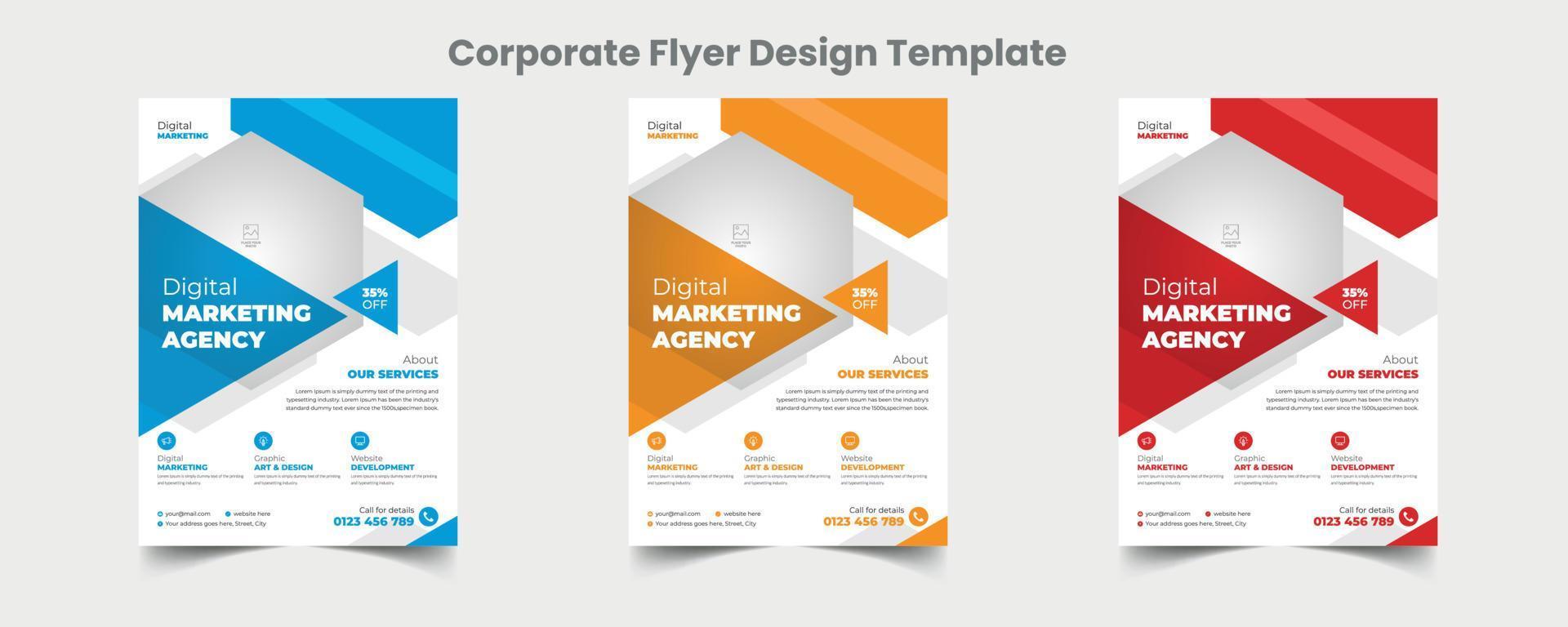 Corporate Flyer Design Template vector