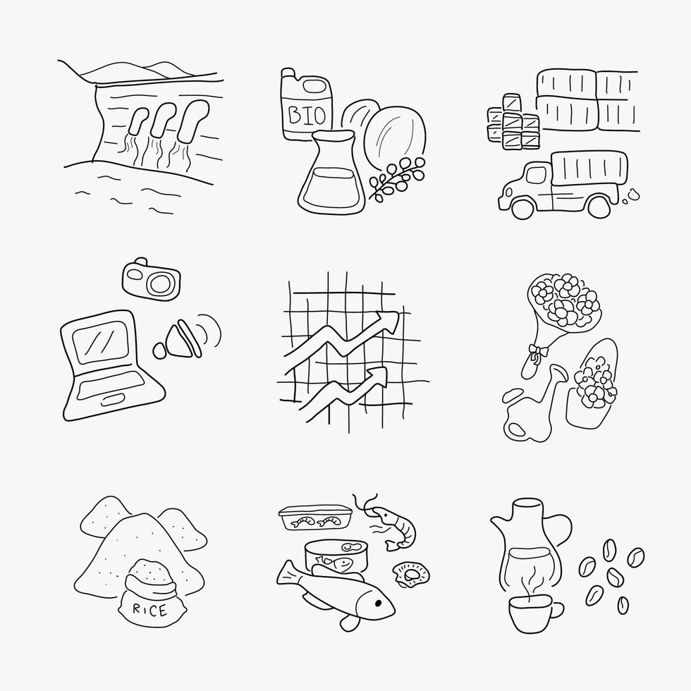 Mix import export objects vector illustration