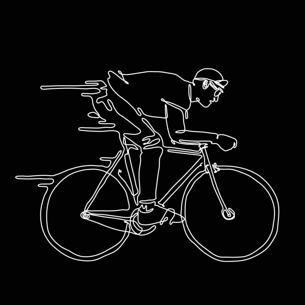 ilustrar de un hombre monta una bicicleta vector