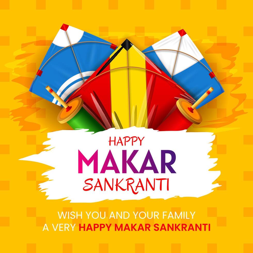 happy makar sankranti vector template design