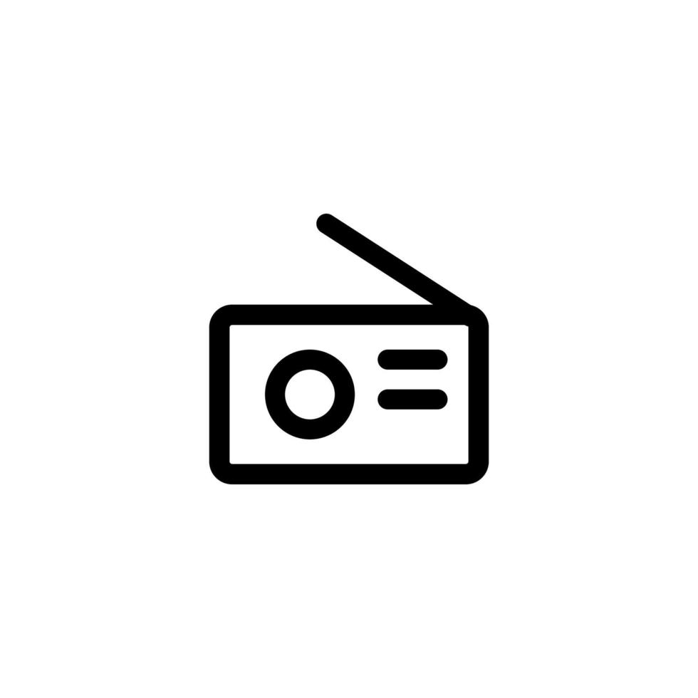 icono de radio con estilo de línea sobre fondo blanco vector