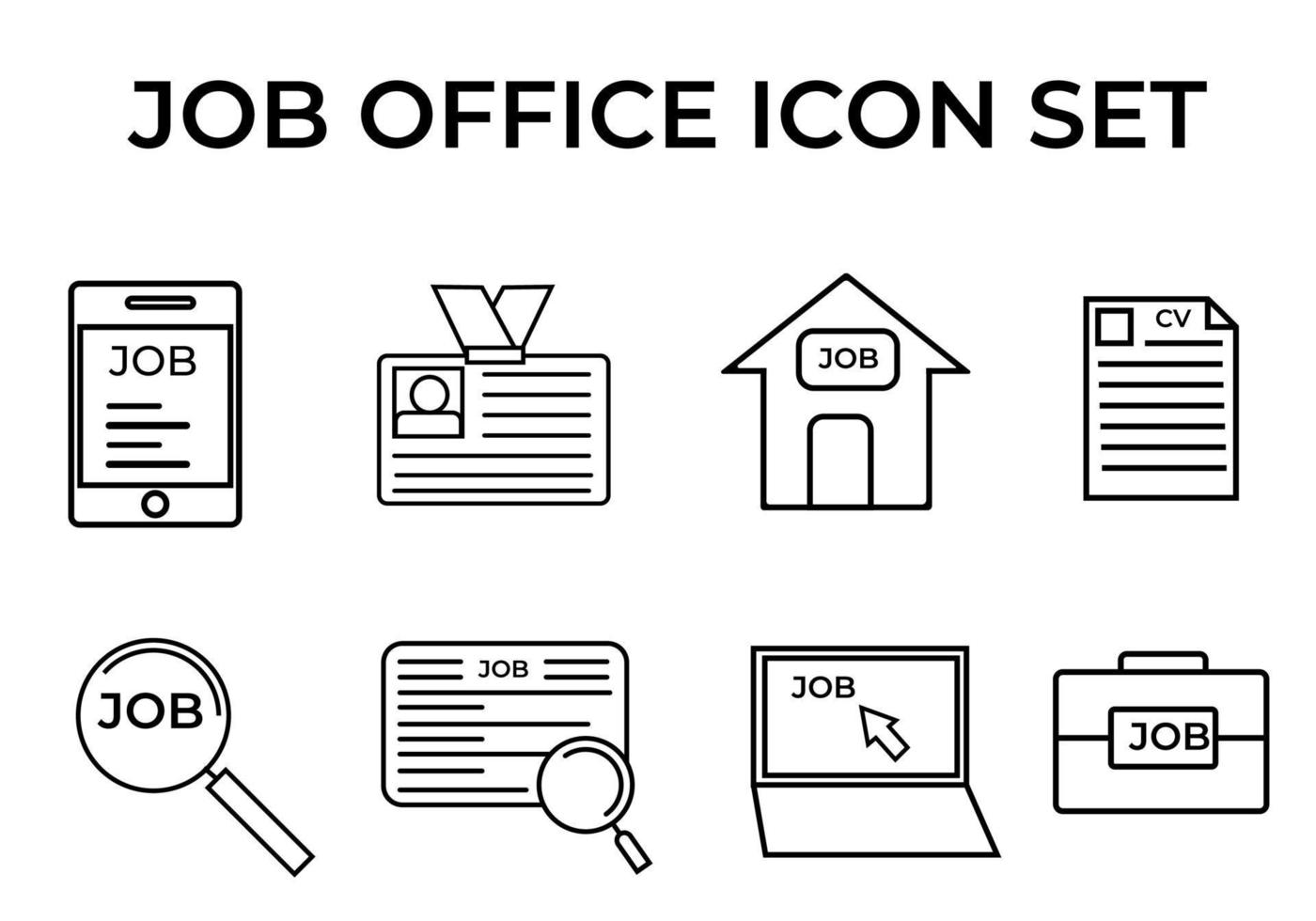 job icon set,busines icon vector