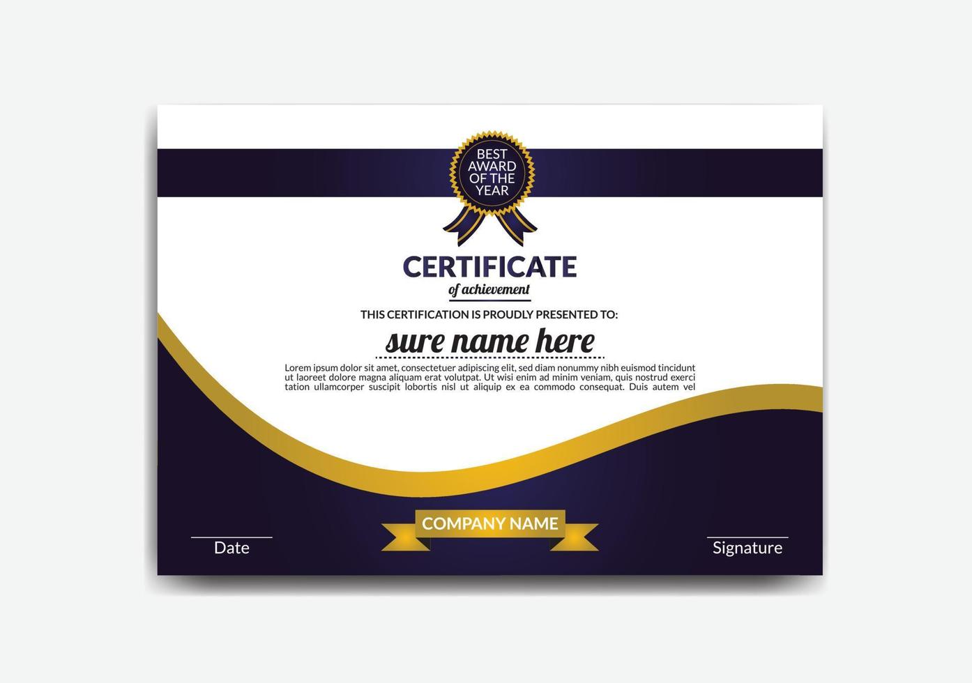 Modern, Creative, Eye catching and Professional Landscape Certificate of appreciation Flyer Template Design with colorful shape vector