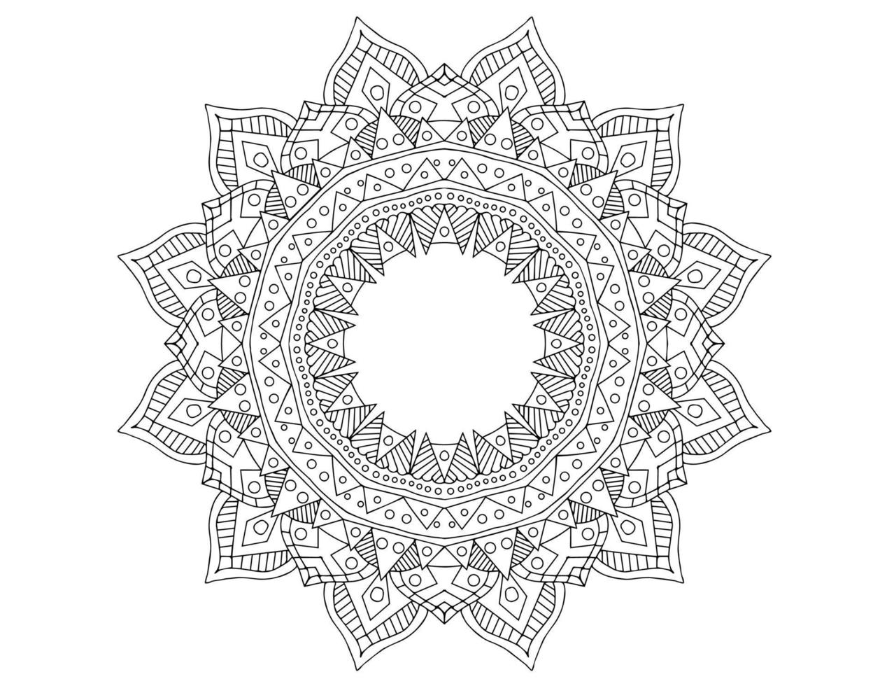 diseño de arte mandala en blanco y negro, real, vendimia vector