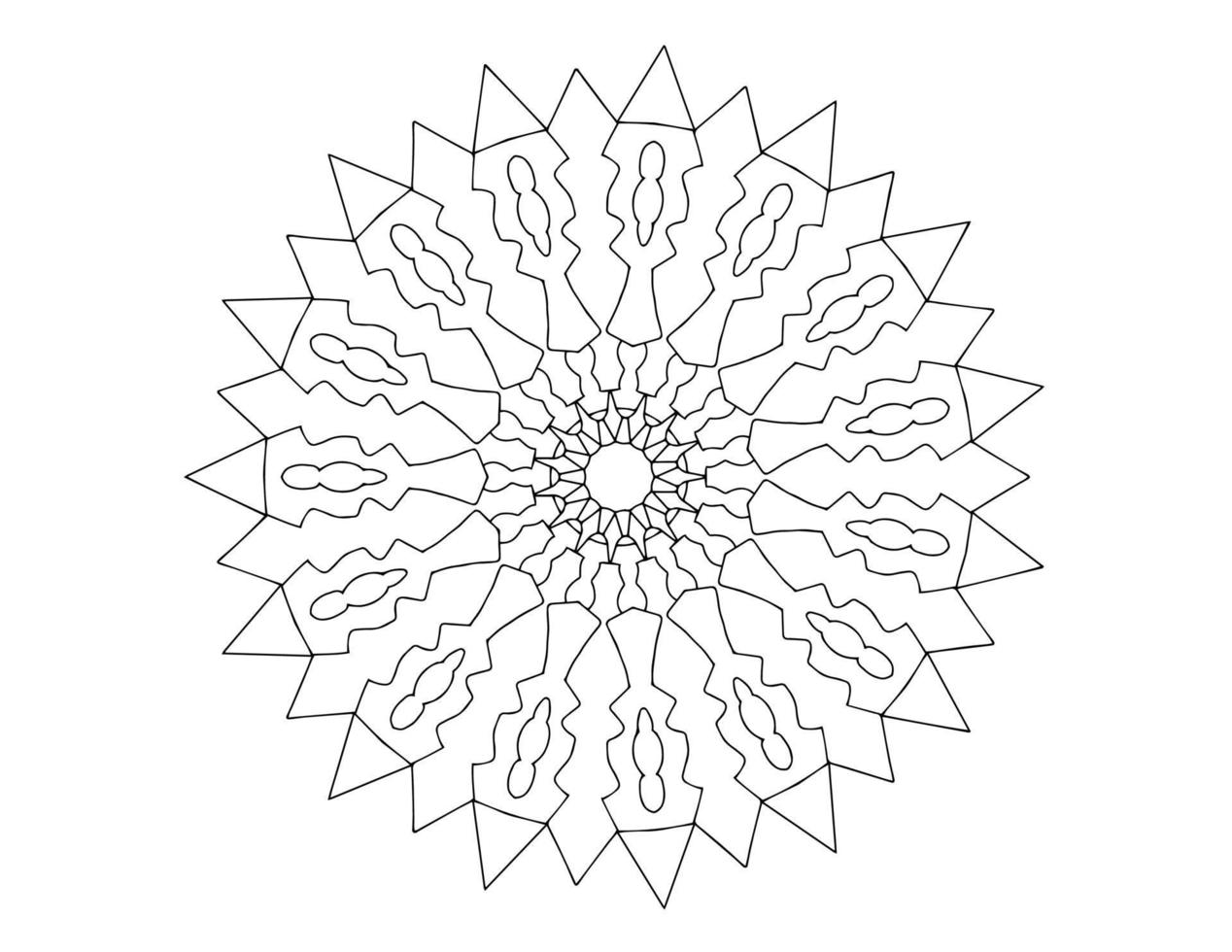 diseño de arte mandala en blanco y negro, real, vendimia vector