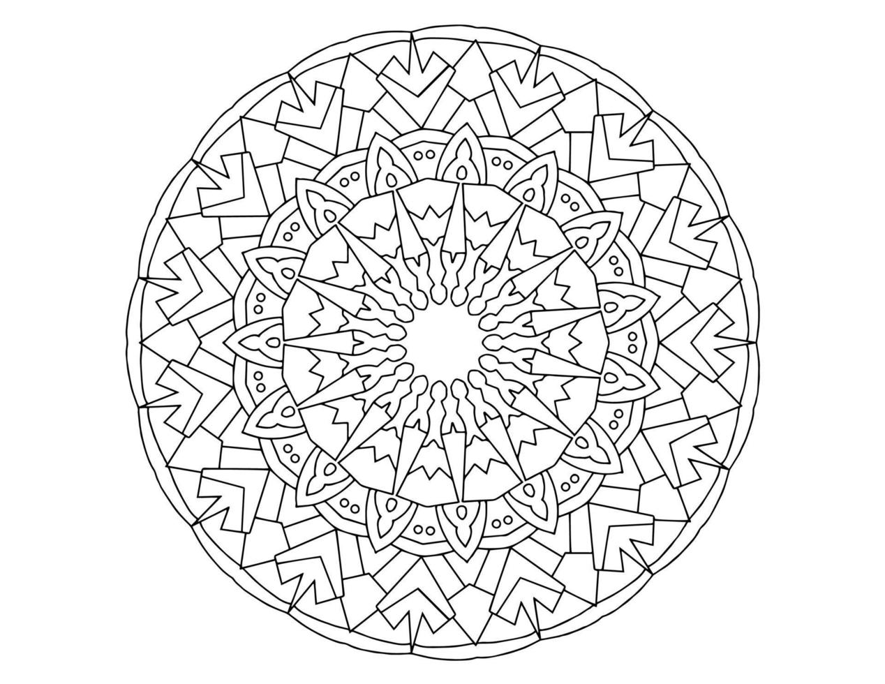 mandala art design black and white, royal, vintage vector