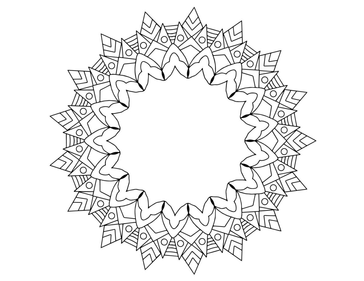 diseño de arte mandala en blanco y negro, real, vendimia vector