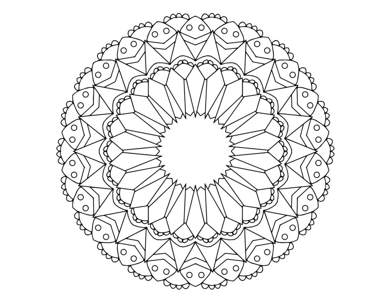 arte mandala, blanco y negro, diseño real, arte de la página para colorear, vintage vector