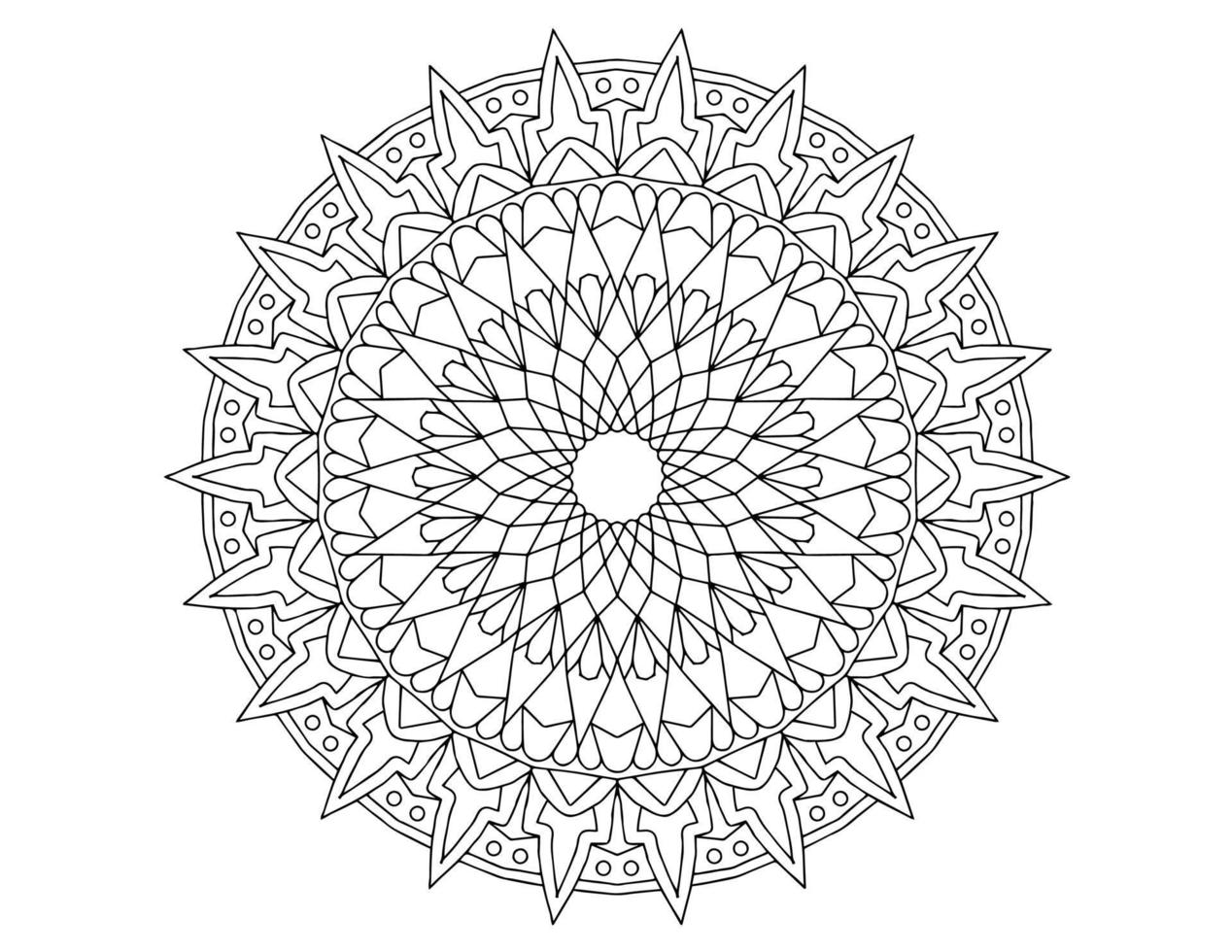 mandala art design black and white, royal, vintage vector