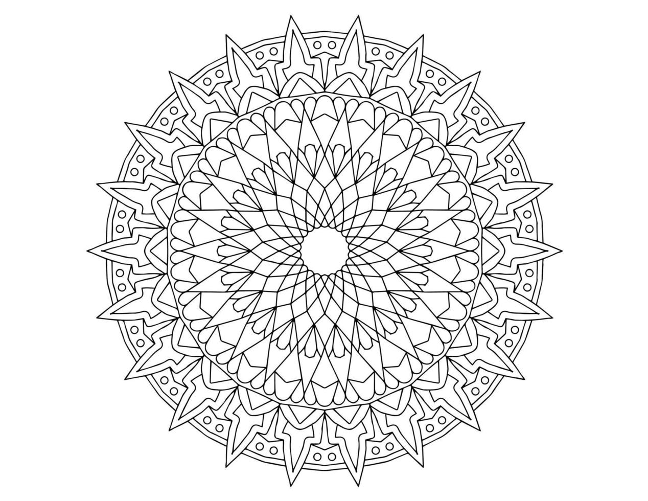 diseño de arte mandala en blanco y negro, real, vendimia vector