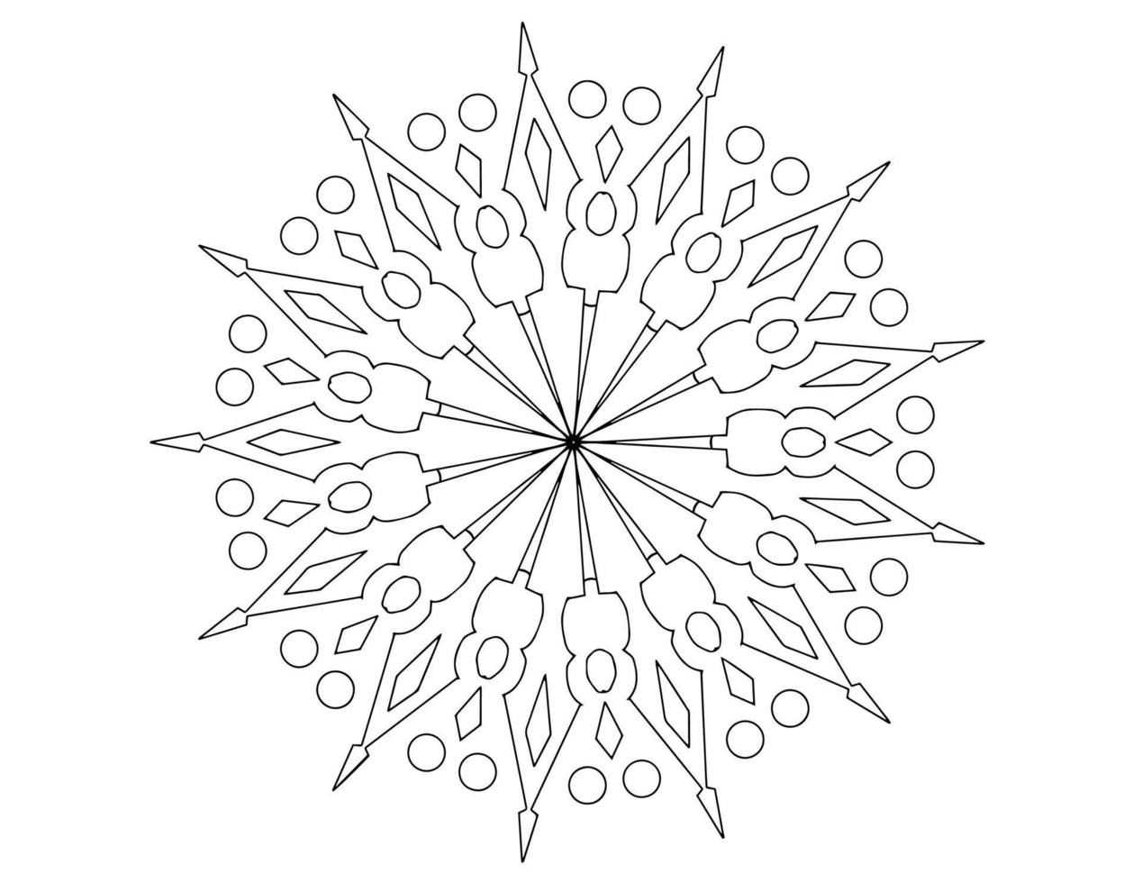 arte mandala, blanco y negro, diseño real, arte de la página para colorear, vintage vector