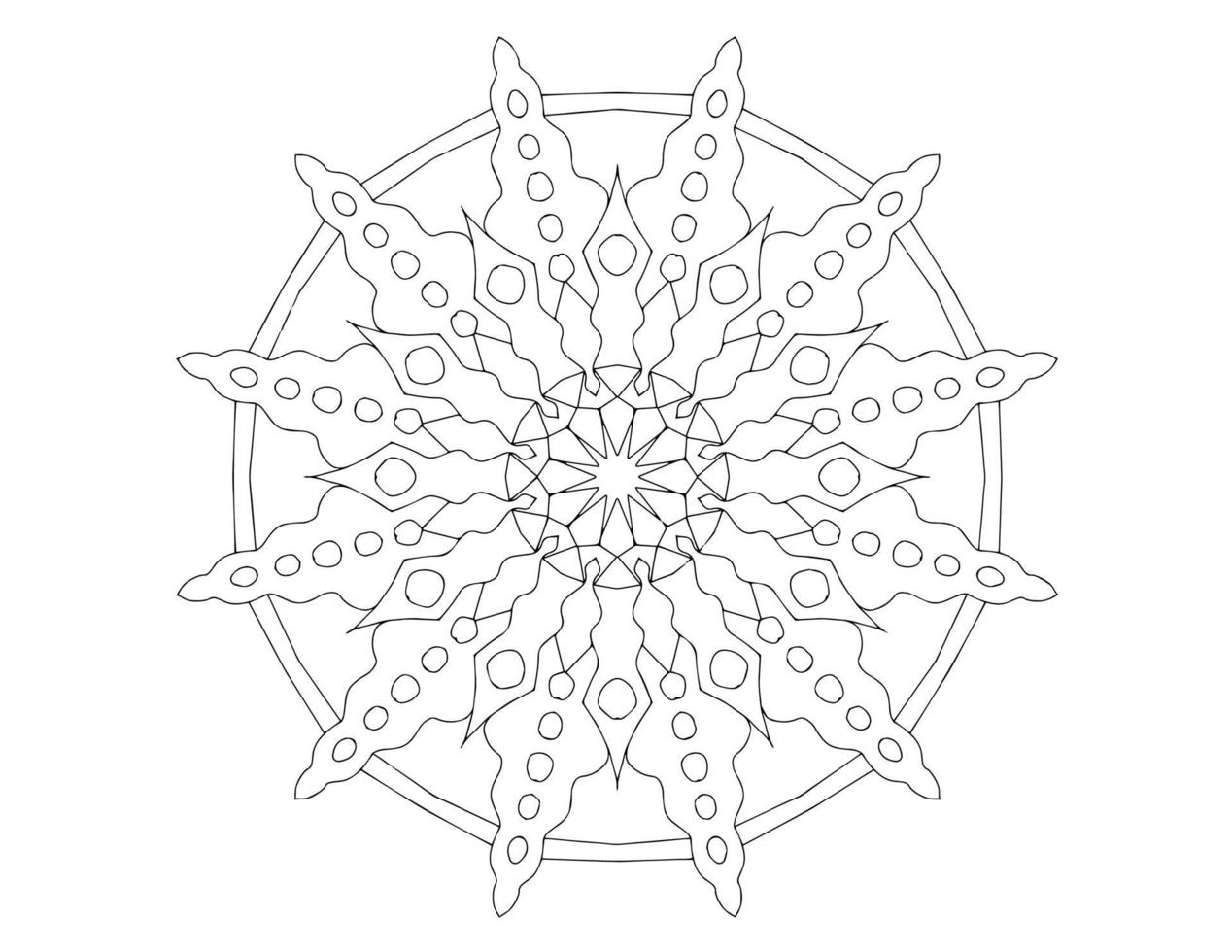 diseño de arte mandala en blanco y negro, real, vendimia vector