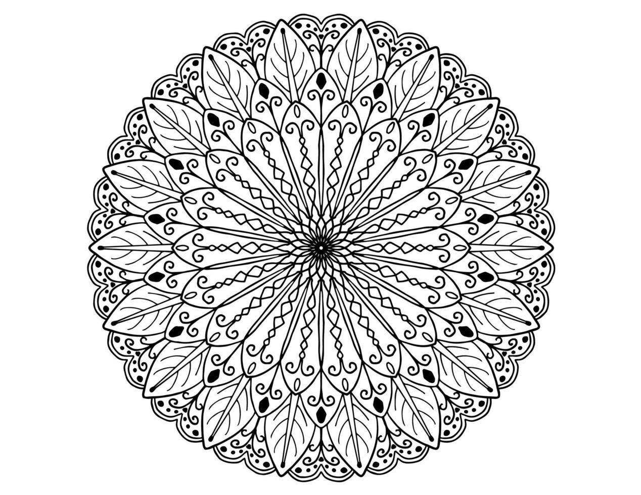 diseño de arte mandala en blanco y negro, real, vendimia vector