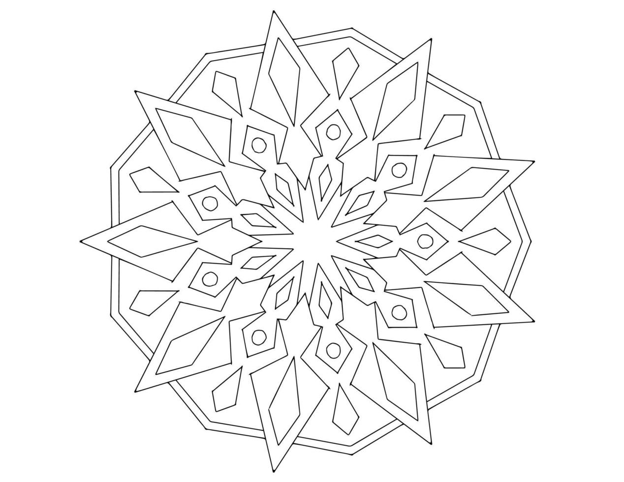 mandala art design black and white, royal, vintage vector