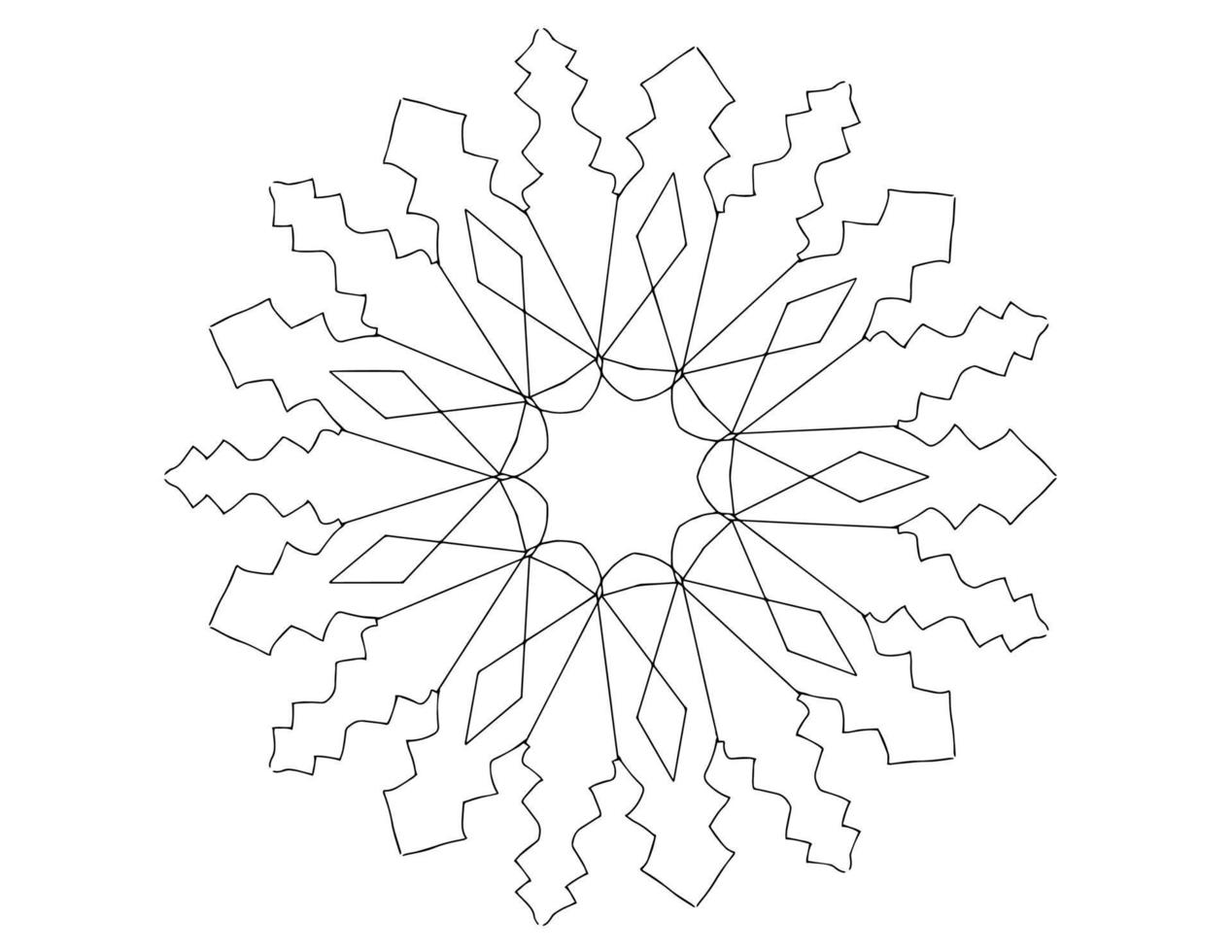 diseño de arte mandala en blanco y negro, real, vendimia vector