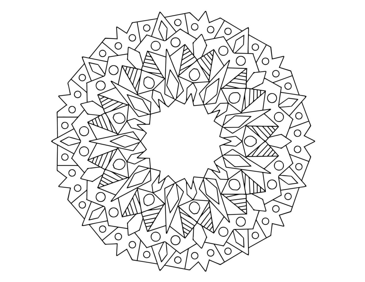 diseño de arte mandala en blanco y negro, real, vendimia vector