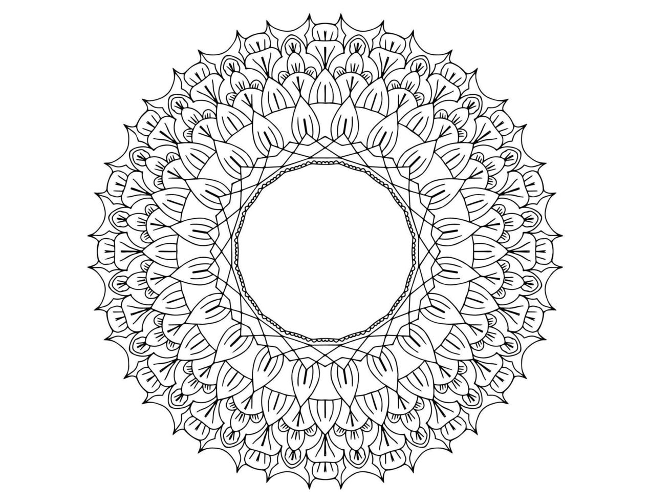 arte mandala, blanco y negro, diseño real, arte de la página para colorear, vintage vector