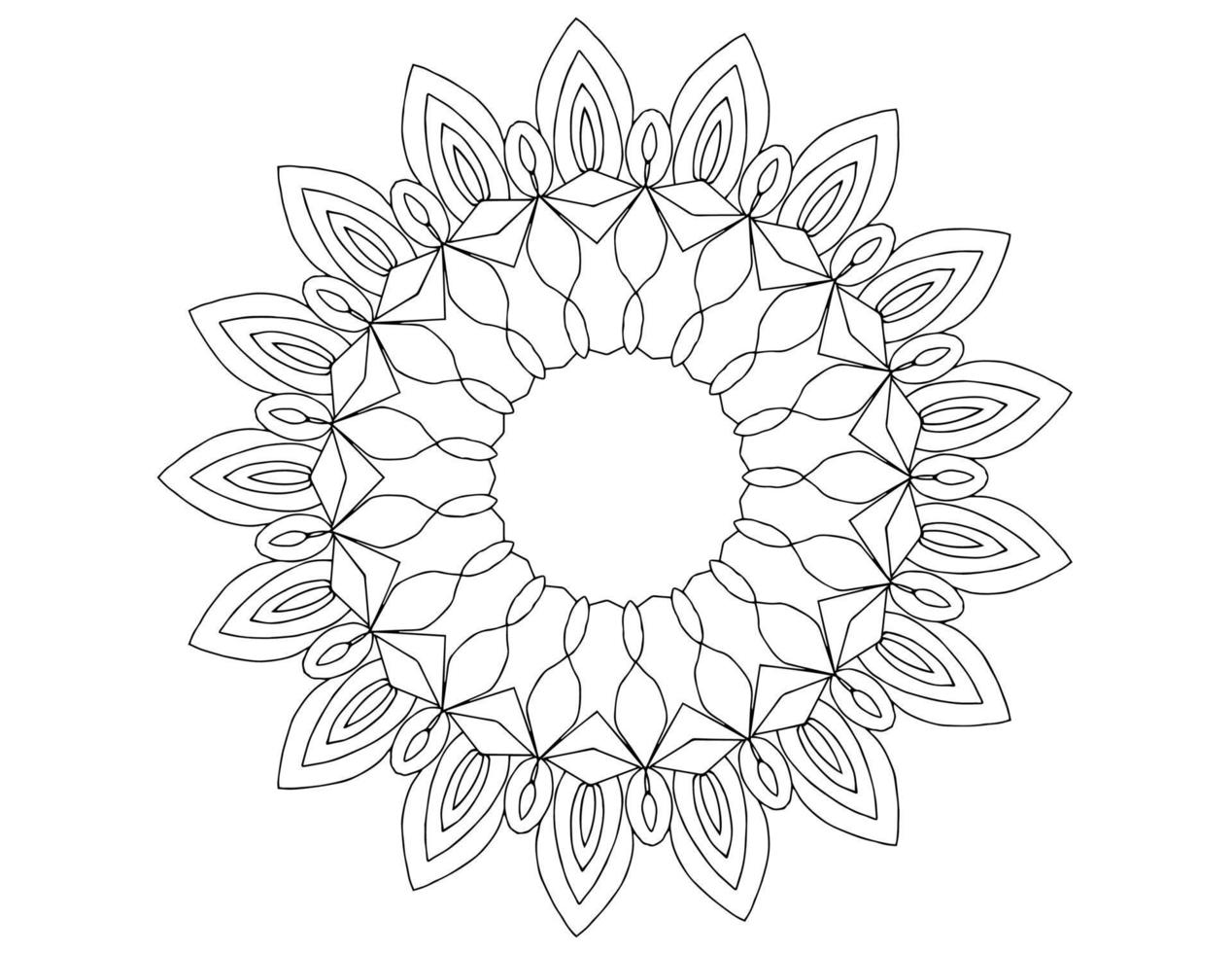 mandala art, black and white, royal design, coloring page art, vintage vector