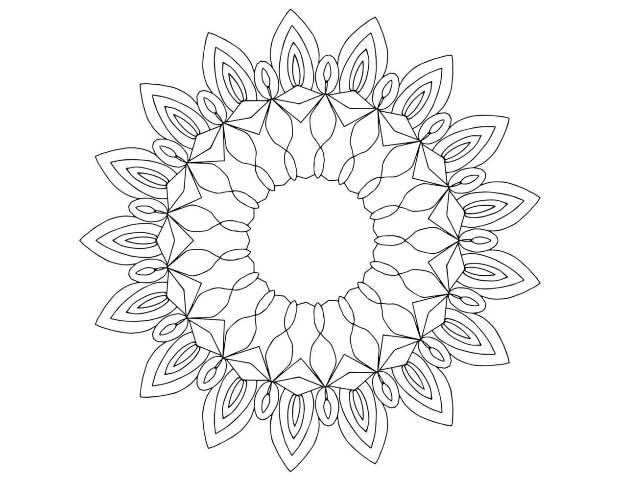 arte mandala, blanco y negro, diseño real, arte de la página para colorear, vintage vector