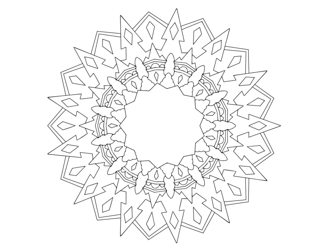 mandala art, black and white, royal design, coloring page art, vintage vector