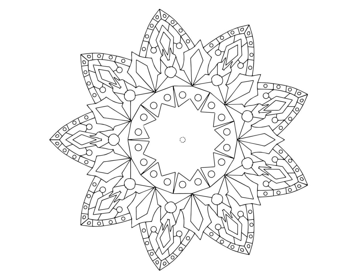 arte mandala, blanco y negro, diseño real, arte de la página para colorear, vintage vector