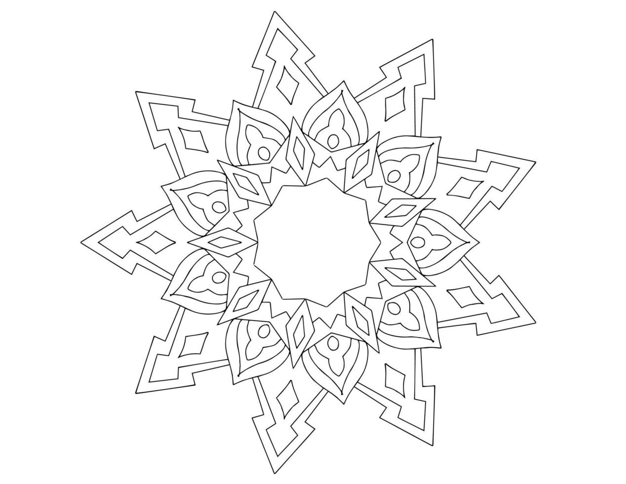 diseño de arte mandala en blanco y negro, real, vendimia vector