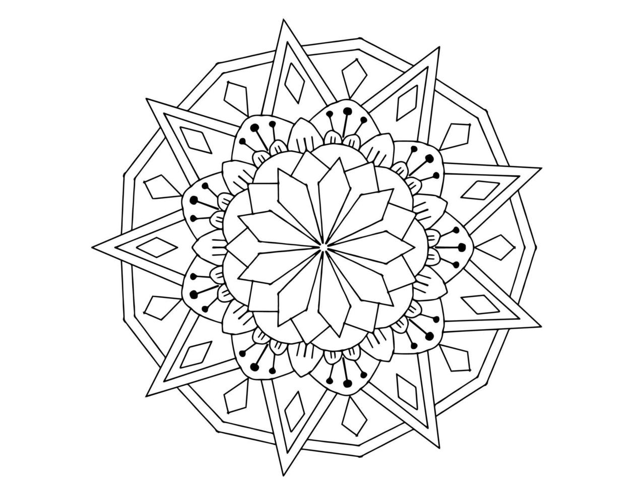 diseño de arte mandala en blanco y negro, real, vendimia vector