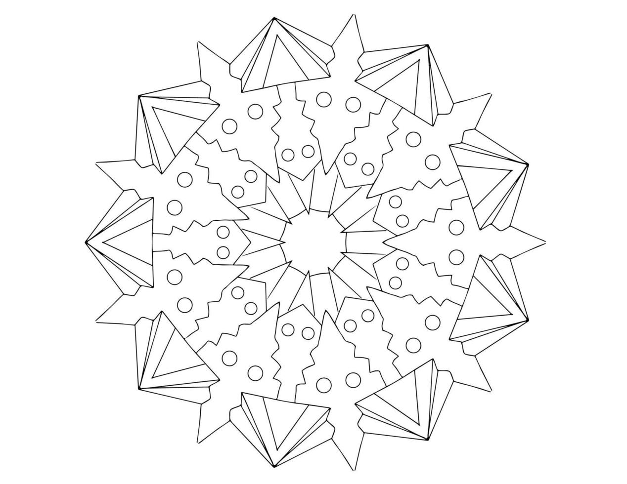 diseño de arte mandala en blanco y negro, real, vendimia vector